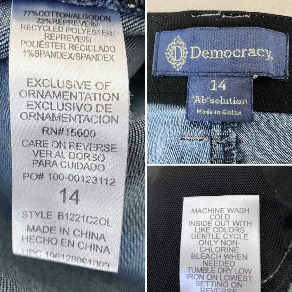 DEMOCRACY Itty Bitty Bootcut 14 Absolution Slimming Stretch Denim Blue Jeans